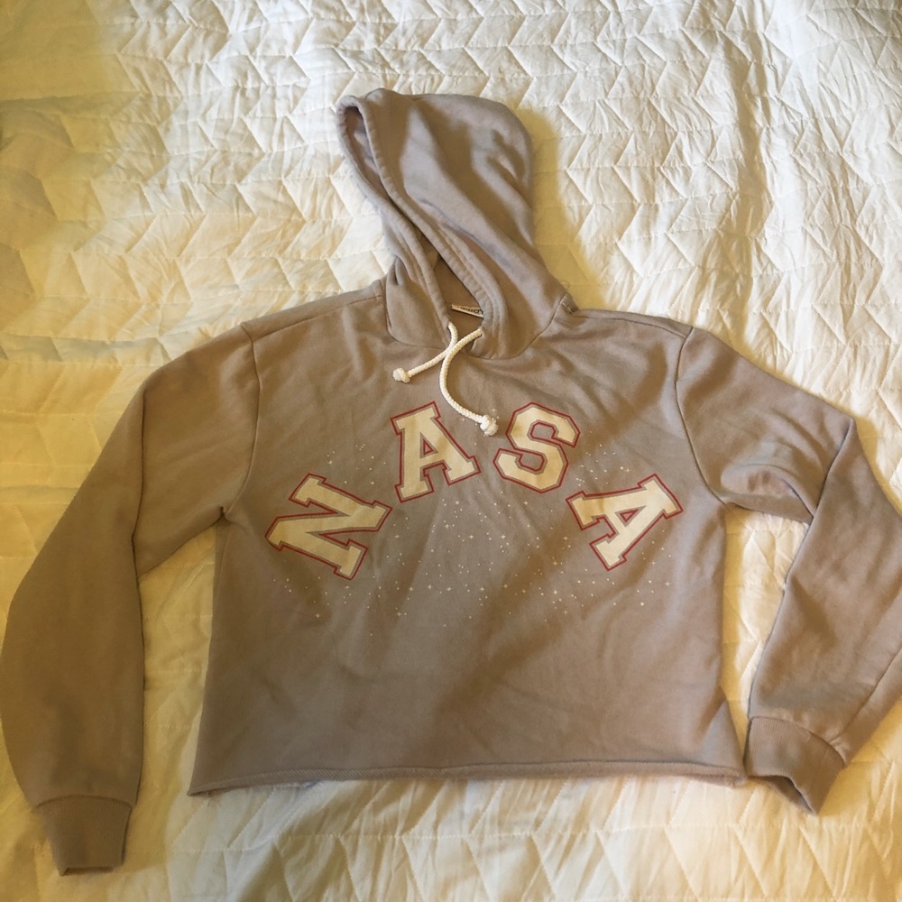 Lilac Cropped NASA Hoodie